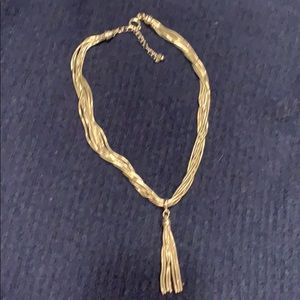 Silver tone flexible multi-strand pendant necklace